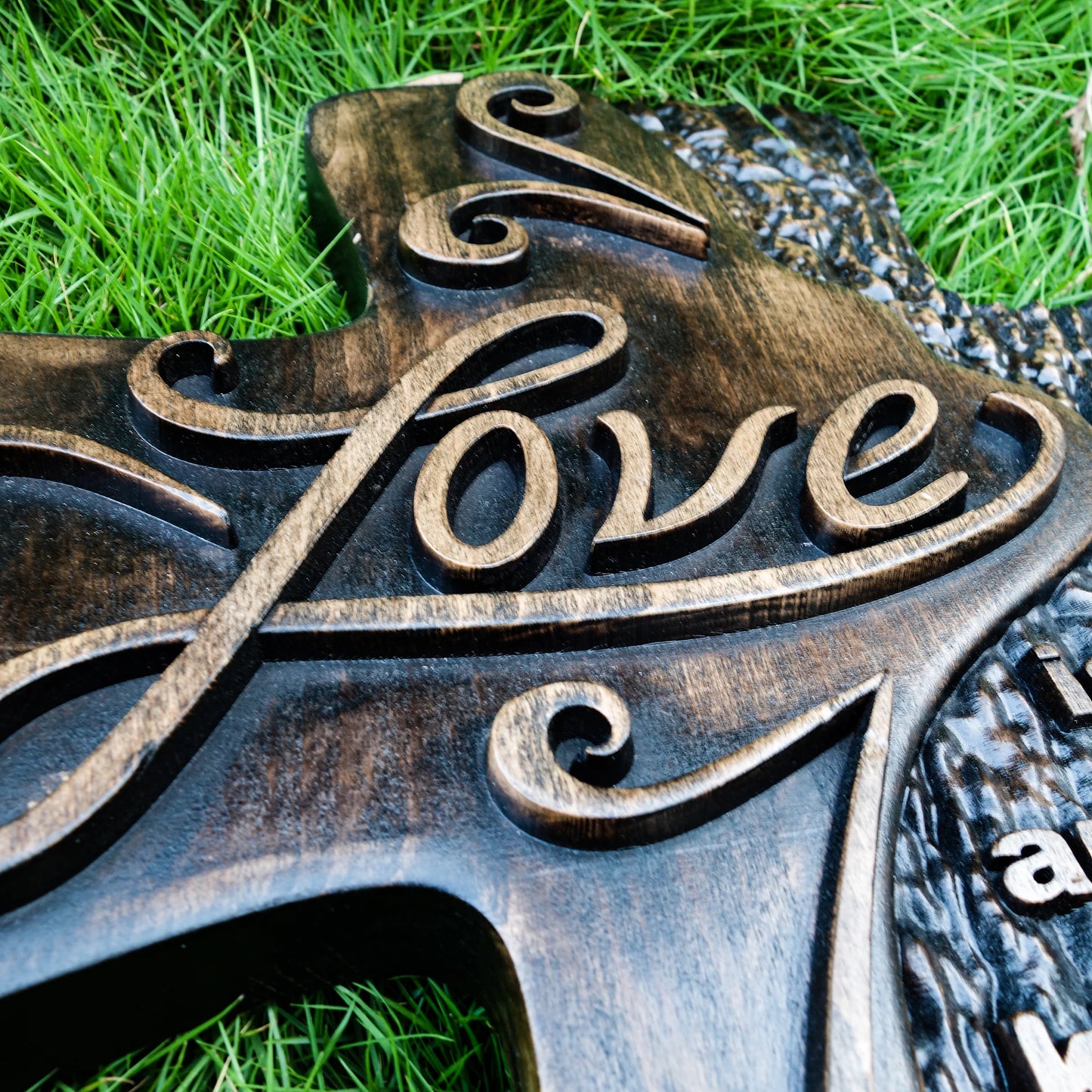 Carved wooden Christian cross