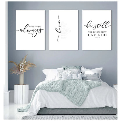 Black and White Wall Scripture Wall Art