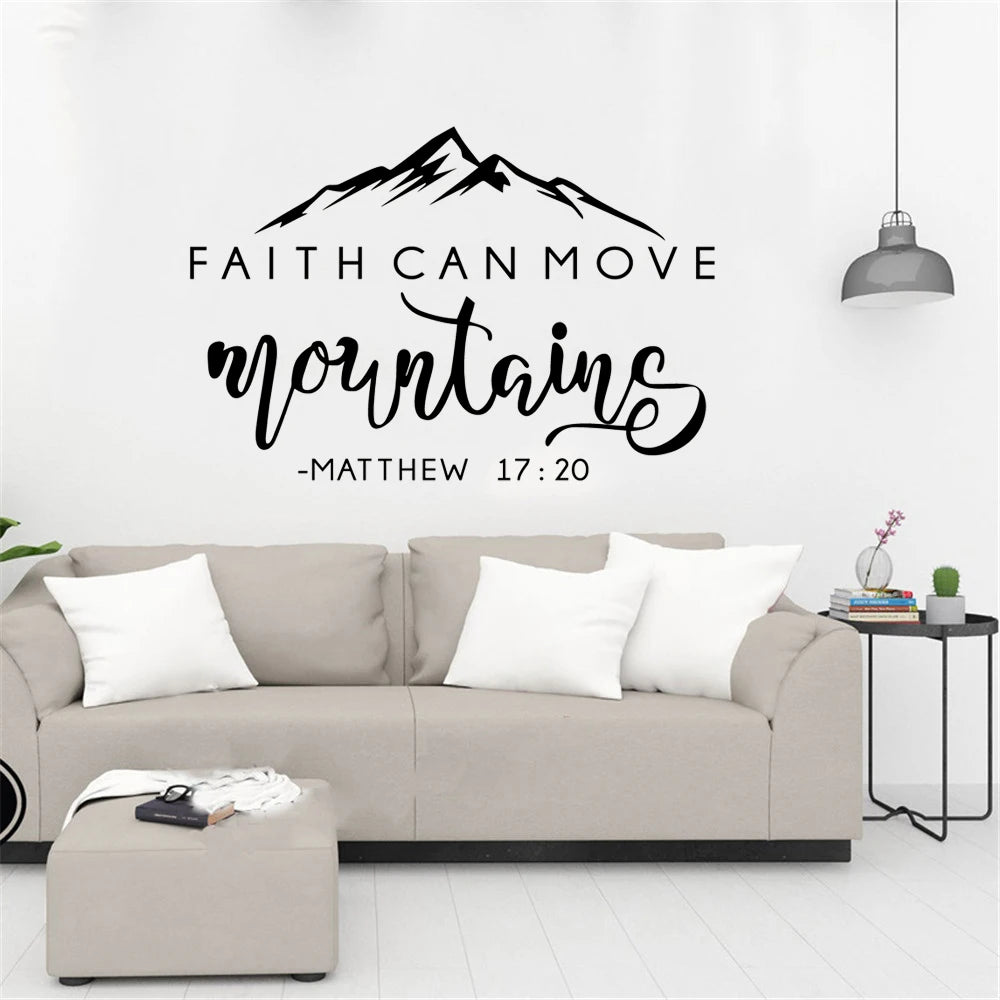 Christian Wall Sticker with Scripture Verse 
Faith Can Move Mountains ...