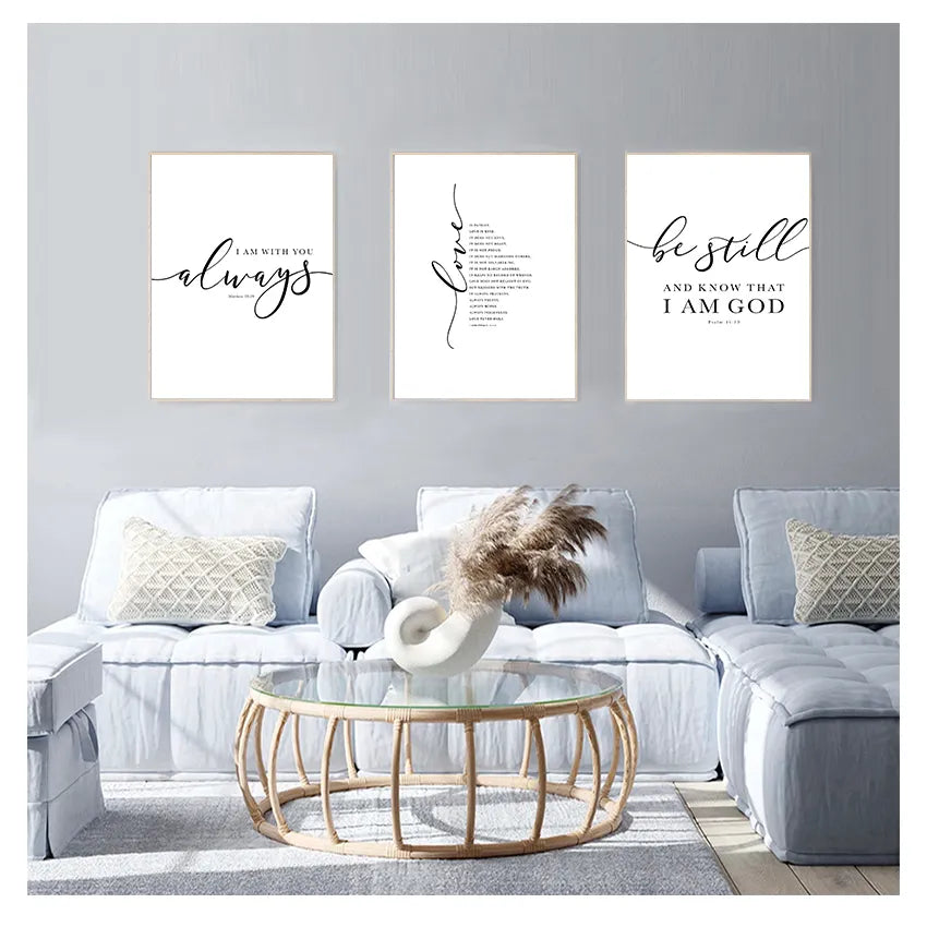 Black and White Wall Scripture Wall Art