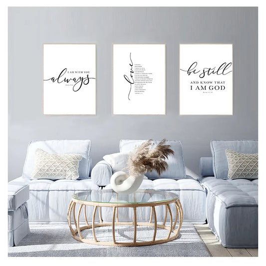 Black and White Wall Scripture Wall Art