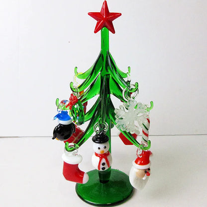 Custom Handmade Murano Glass Crafts Christmas Tree Figurines Ornaments  15cm