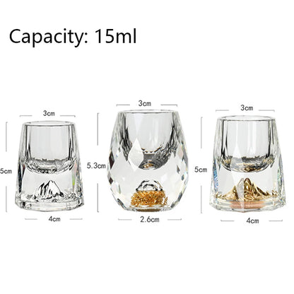 Luxury Crystal Glass Shot Glass - Double Bottom Gold Foil