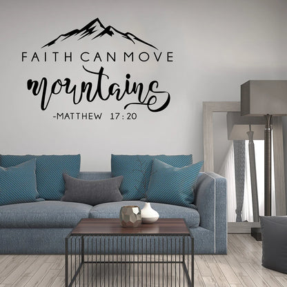 Christian Wall Sticker with Scripture Verse 
Faith Can Move Mountains ...