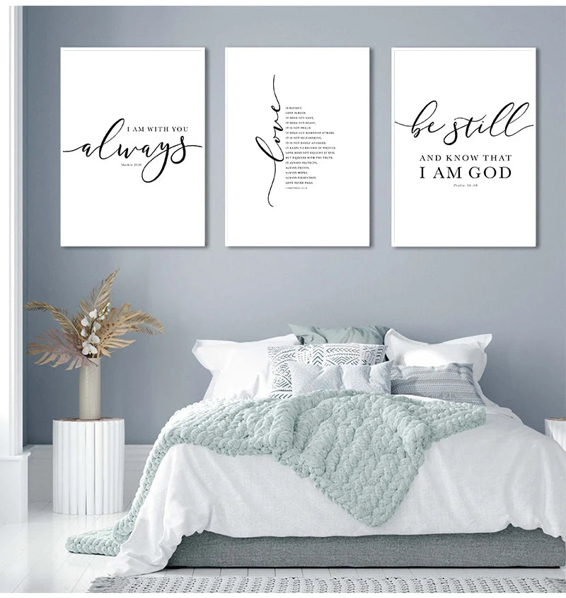 Black and White Wall Scripture Wall Art