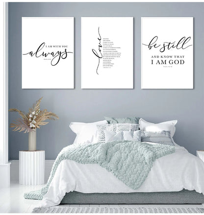 Black and White Wall Scripture Wall Art