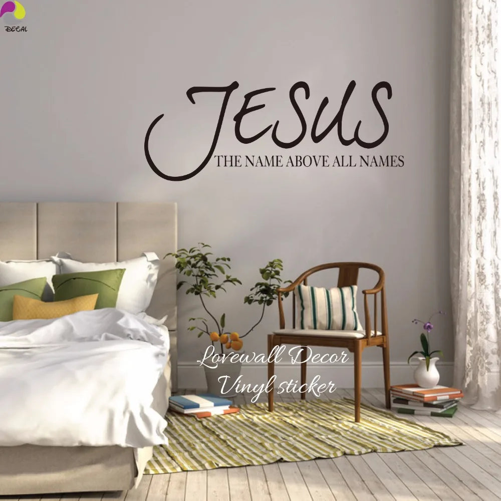 Jesus Name Above All Names Saying Vinyl Wall Decal Vinyl - Various Sizes and Colors