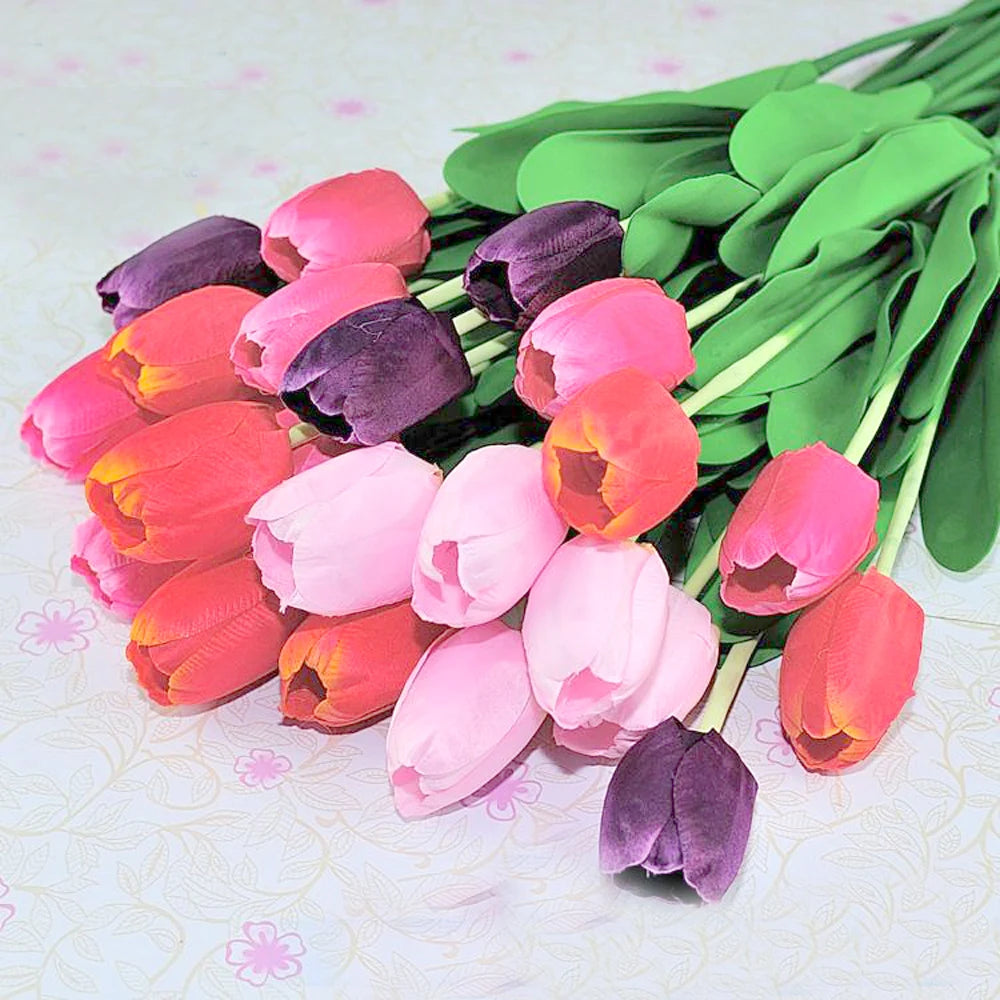 Artificial Tulip Bouquets - 15pcs - Various Colors