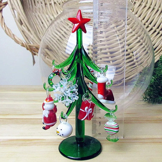Custom Handmade Murano Glass Crafts Christmas Tree Figurines Ornaments  15cm
