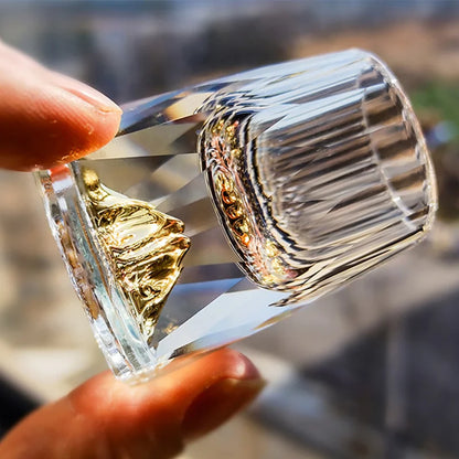 Luxury Crystal Glass Shot Glass - Double Bottom Gold Foil