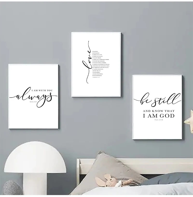 Black and White Wall Scripture Wall Art