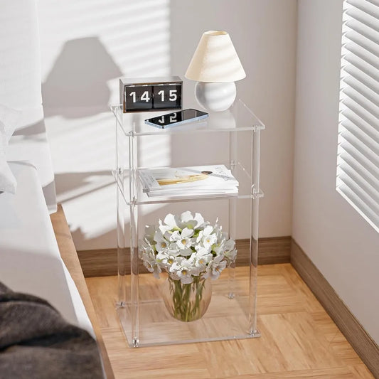 Clear Acrylic 3 Tiered- Side Table
