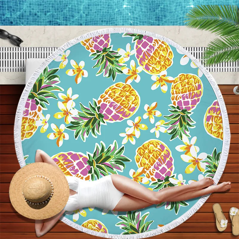 Round Microfiber Beach Towel - Various Styles