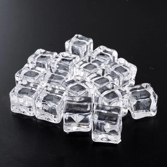 16Pcs Reusable Clear Acrylic Crystal Ice Cubes - Photography prop