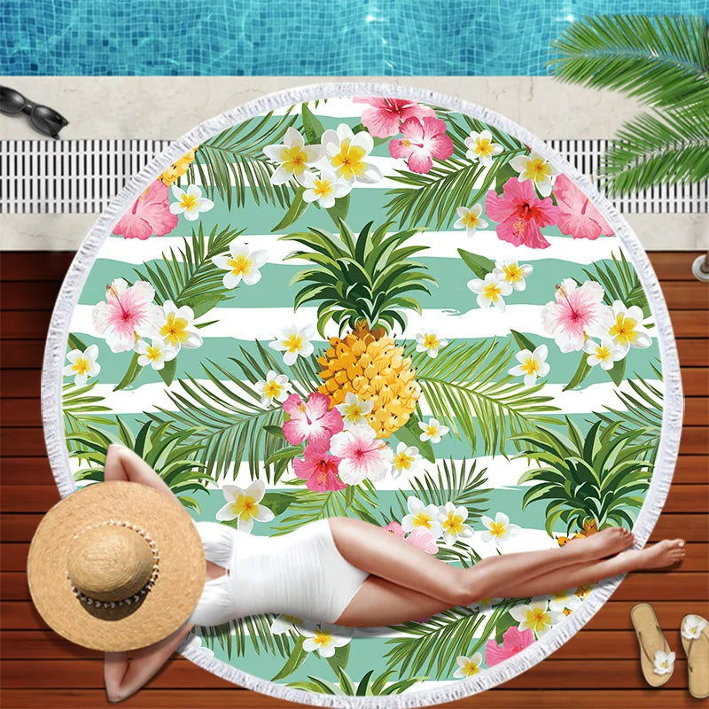 Round Microfiber Beach Towel - Various Styles