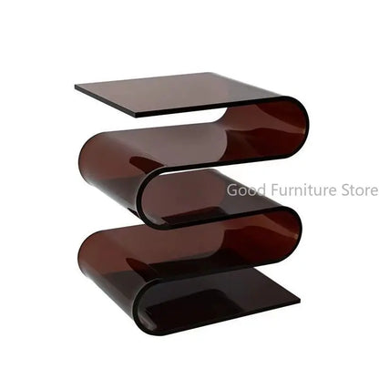 Transparent Acrylic End Table/Book Shelf  -  Transparent/Clear, Black, Brown or White