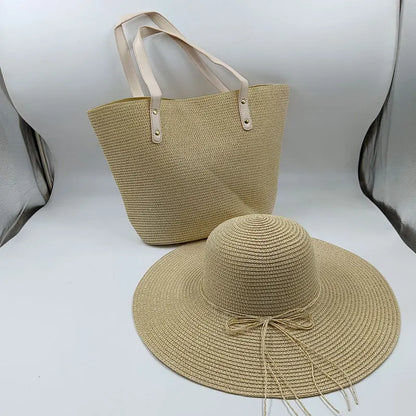 Straw Hat and Beach Bag