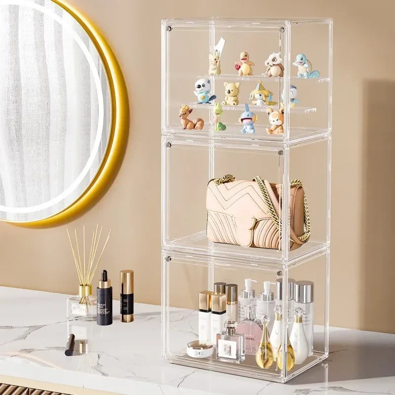 Clear Display Box Stackable Plastic Dustproof Storage Bins