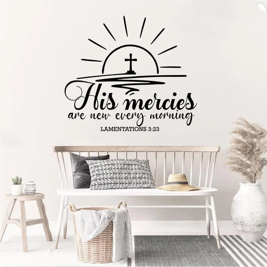 Christian Wall Sticker His Mercies Are New Every Morning Bible Verse
