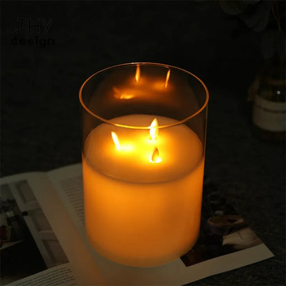 Flameless Battery Operated Flickering (Moving Wick) Candles with 6-Hour Timer Feature and Real Wax