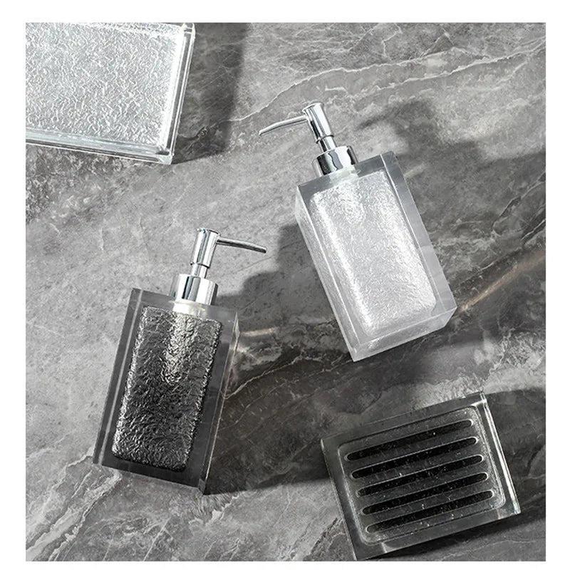 Bathroom Accessories Bathroom Set -  Hand sanitizer bottle, Cotton swab box, Tissue box, Lotion bottle, Tray