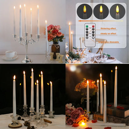 Tall Taper, LED Flameless. Flickering Electric Candle,  with Timer/Remote Control  - 28CM / 11.24"