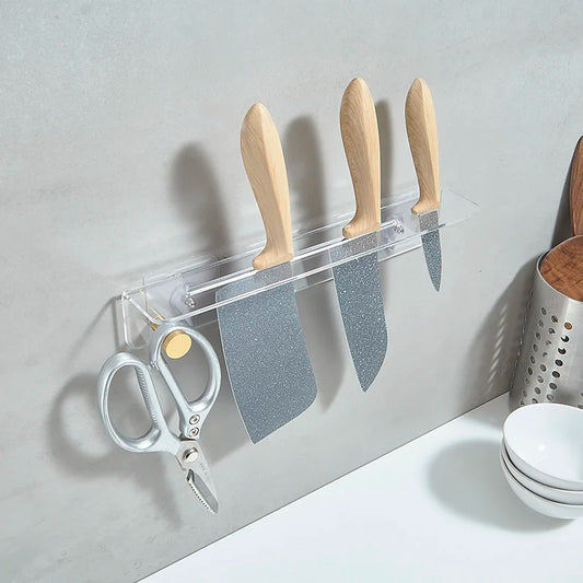 Clear Acrylic Knife Holder for Wall - Self Adhesive