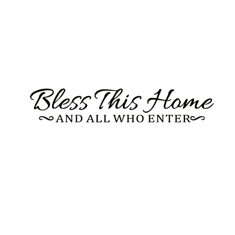 Christian Wall Sticker with Scripture Verse 
Bless This Home And All Who Enter