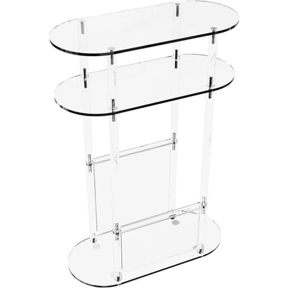 Narrow Acrylic Side Table - 3 Tiers & Round Edges