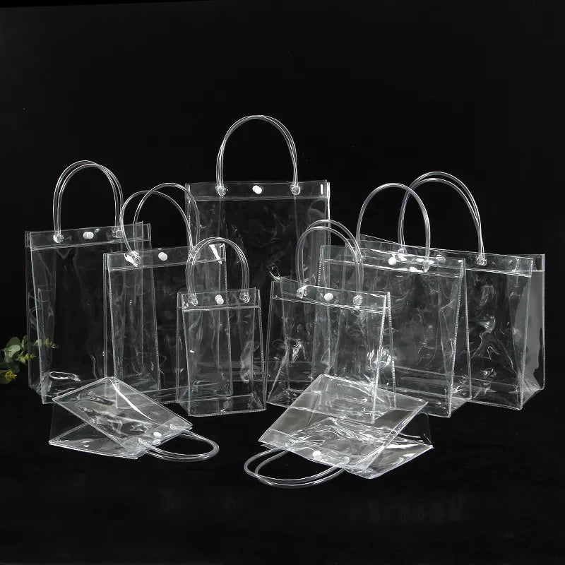 Transparent Soft PVC Gift Tote Bags with Handle