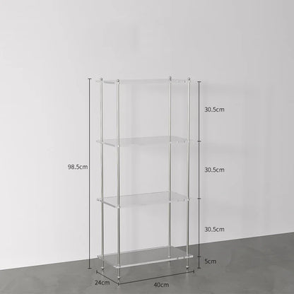 Acrylic Small Side Table with Shelves with or without Rollers