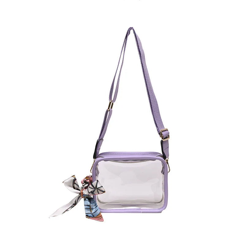 Clear Small Crossbody Bag with Adjustable Strap (Various Colors)