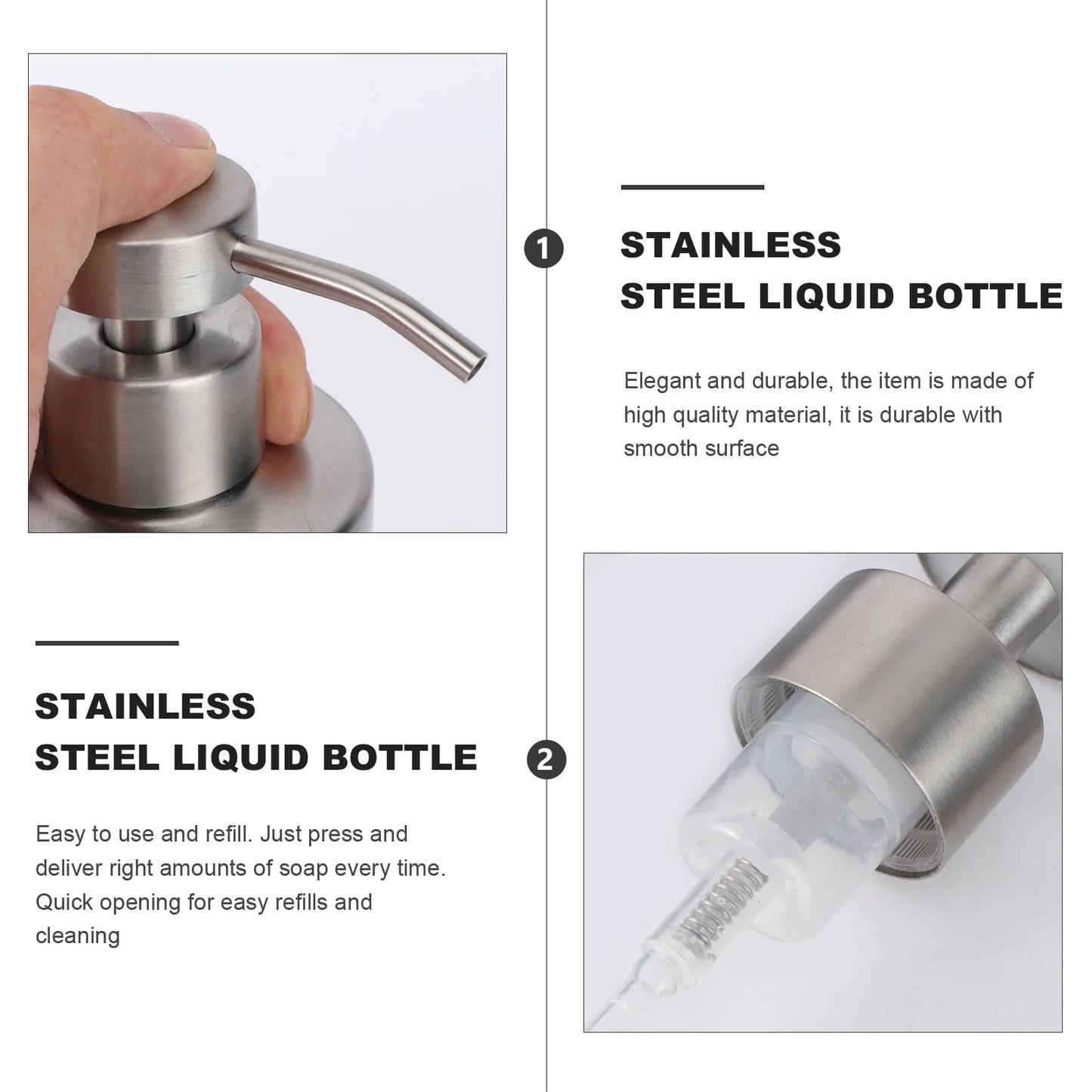 Stainless Steel and Acrylic Soap Dispenser