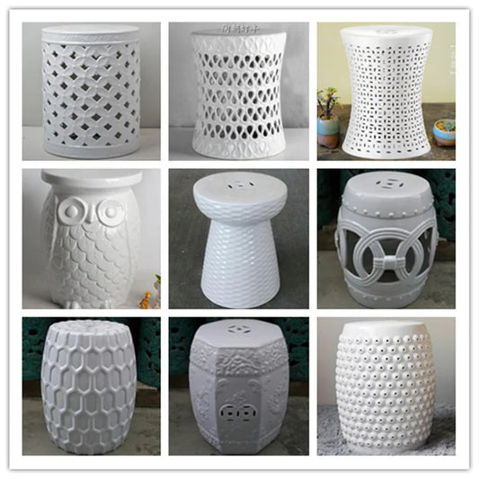 Ceramic Drum Stool,  Top-grade,  Hand-painted Porcelain Stool - Various Styles