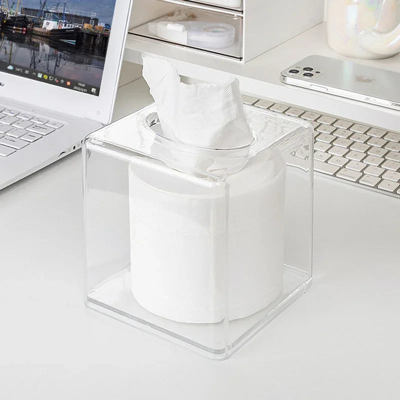 Transparent Acrylic Tissue Box Storage Case