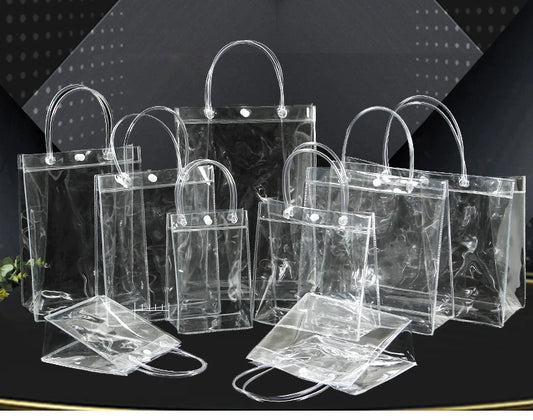 Transparent Soft PVC Gift Tote Bags with Handle