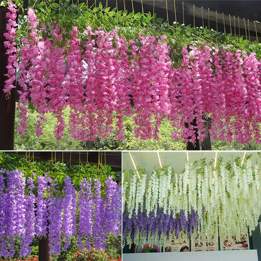 Wisteria Artificial Hanging Flowers - 240 Pieces - Various Colors