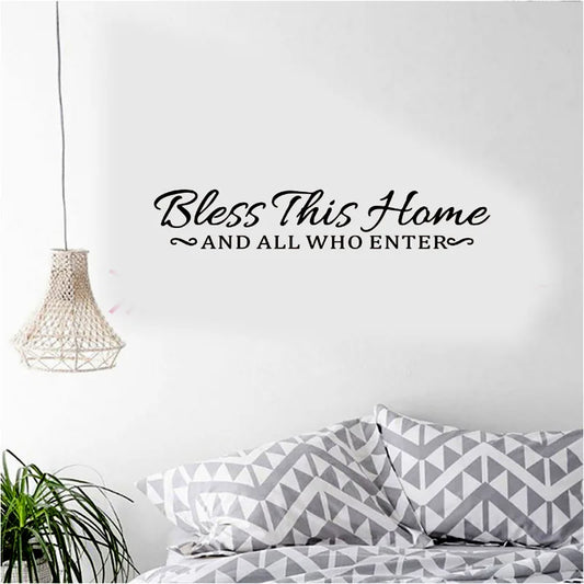 Christian Wall Sticker with Scripture Verse 
Bless This Home And All Who Enter