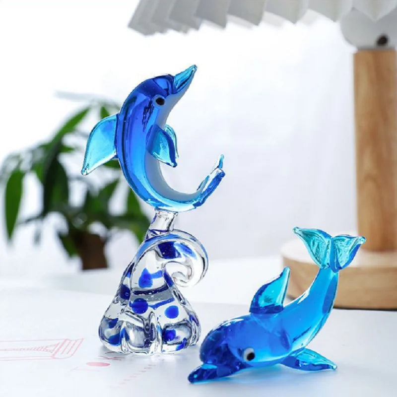 Modern Glass Collectible Dolphin Figurine - Various Styles