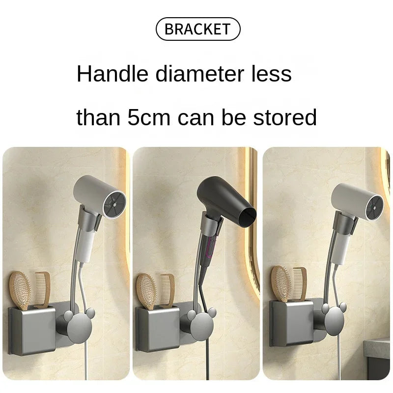 Wall Mounted Hair Dryer Holder Organizer