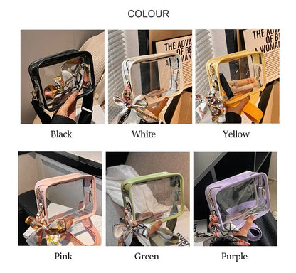 Clear Small Crossbody Bag with Adjustable Strap (Various Colors)