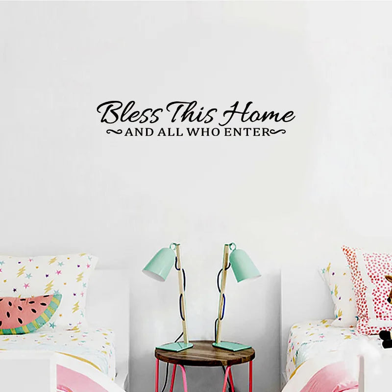 Christian Wall Sticker with Scripture Verse 
Bless This Home And All Who Enter