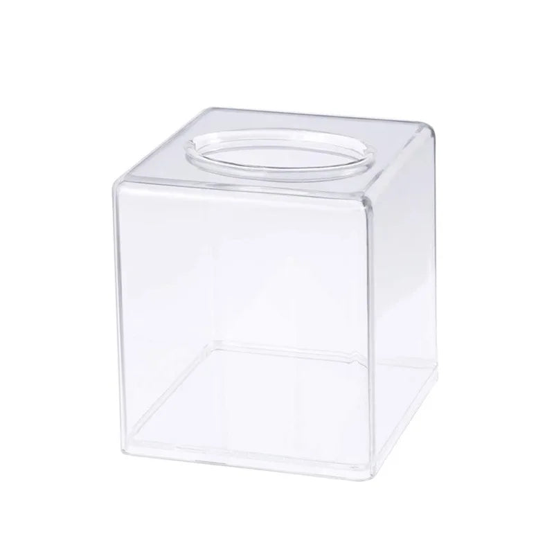 Creative Clear Square Acrylic Tissue Box Napkin Holder Desktop Acrylic Paper Towel Dispenser Tissue Box For Toilet Restaurant