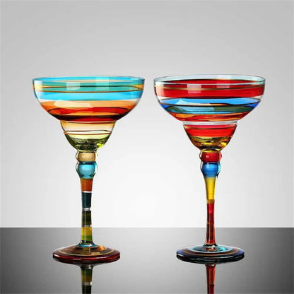 Creative  Handmade Colorful Cocktail Glasses -  Margarita, Wine, Martini Glasses