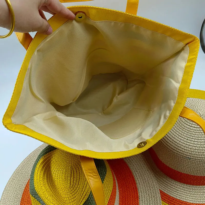 Straw Hat and Beach Bag