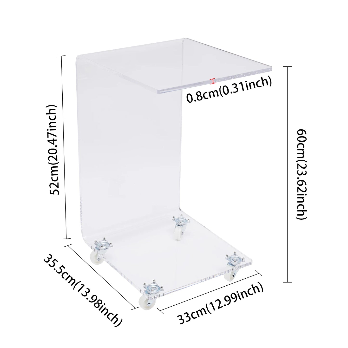 Clear Acrylic Mobile Table