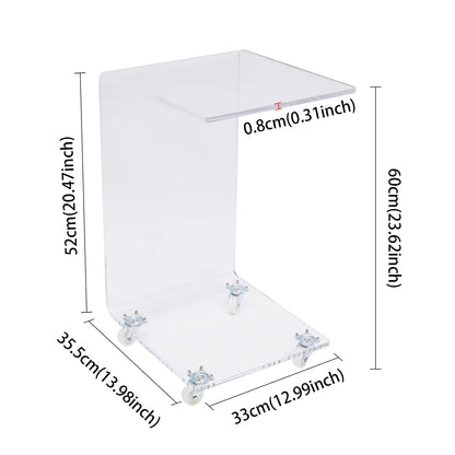 Clear Acrylic Mobile Table