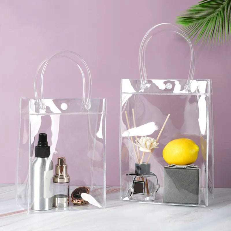 Transparent Soft PVC Gift Tote Bags with Handle