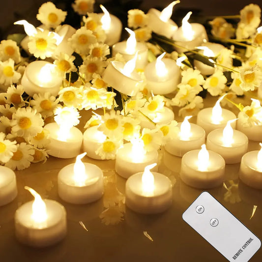 LED Tea Light Flameless Flickering Votive Candles with Remote Control / Auto Timer Electronics Battery Operated
