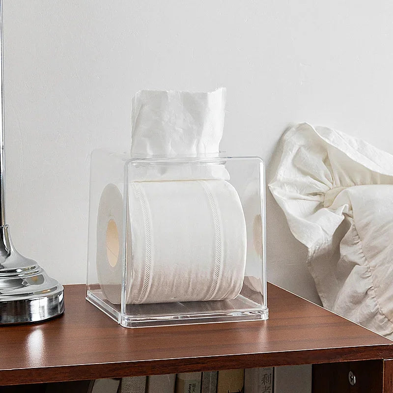 Transparent Acrylic Tissue Box Storage Case